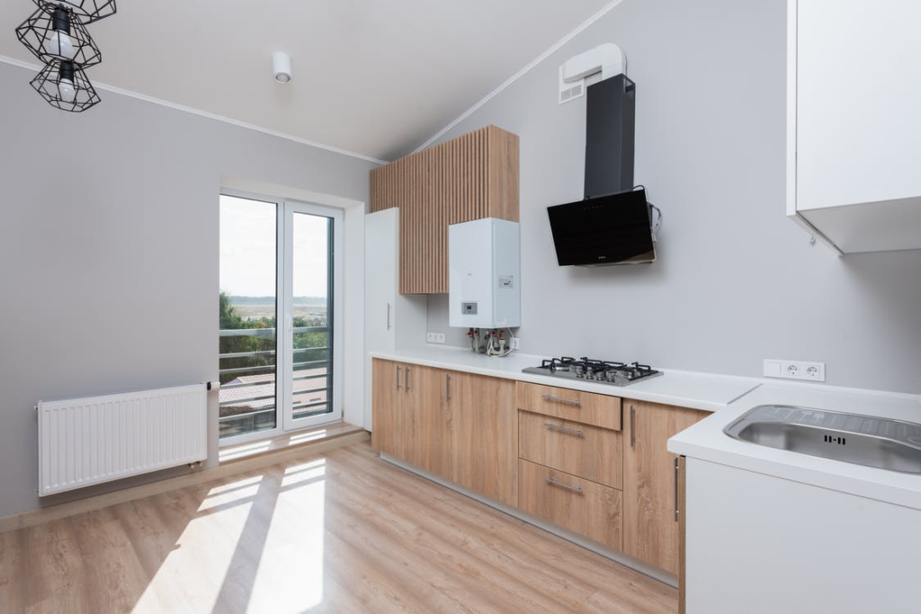 A modern but minimally designed kitchen   
